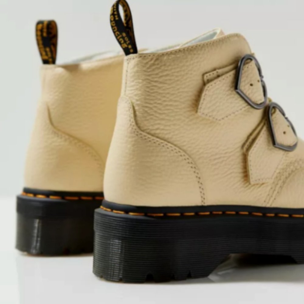 Dr Martens DEVON HEART PLATFORM Boots in Tole Cream SoftRich Leather Comfortable - Picture 6 of 8